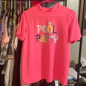 Cat & Jack Big Girls Hot Pink Swim 🏊‍♀️ Rash Guard Top Size XL 14/16 Plus GUC✨